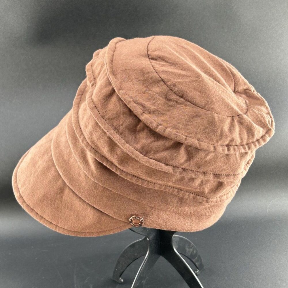 Fancet Lt Br Cap Sz M 23"D 100% Cotton Outer/100% Poly Lined Adj Fit Band C.2007